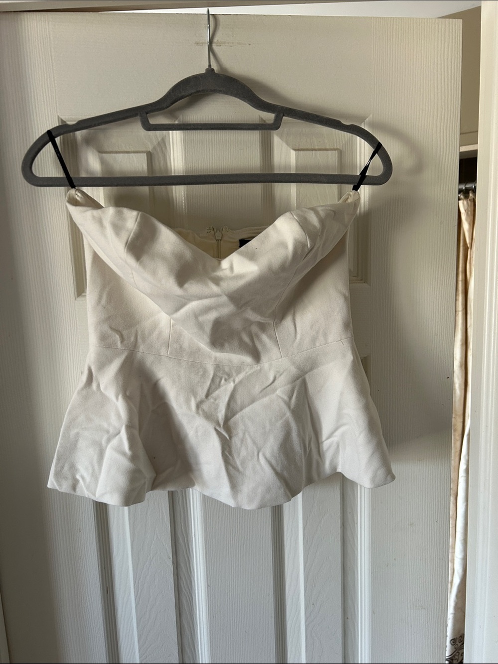 Forever 21 White Strapless Peplum Camisole